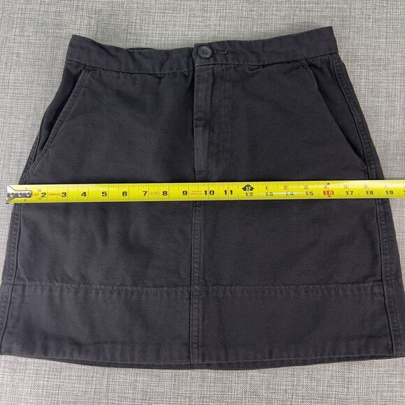 Everlane Mini Skirt Women’s Sz 6 Black The Canvas Stamp Textured Weave Straight - Picture 7 of 10